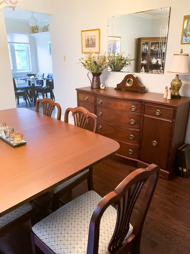 Dining suite and sideboard, refinished
