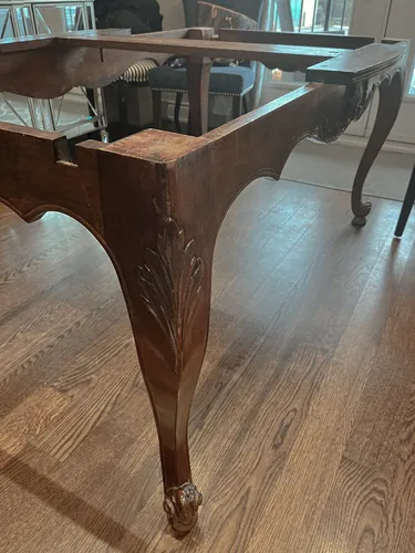 Carved table leg, refinished